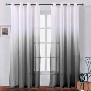 Faux Linen Ombré Sheer Curtains ( set of 2)